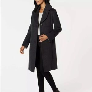 Jones New York Notch-Collar Walker Coat MSRP $340 Size 10.